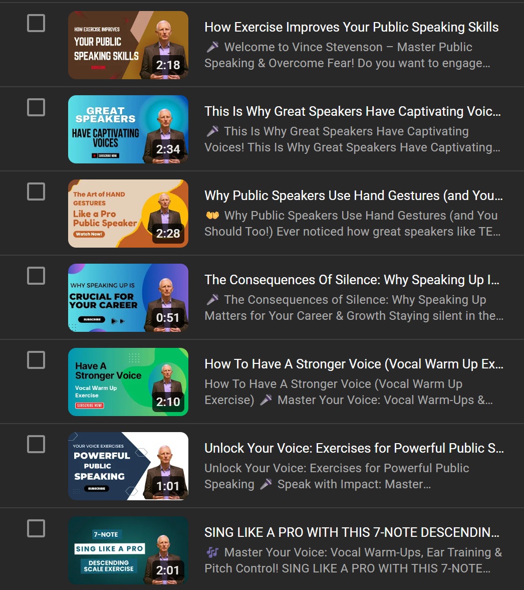 College of Public Speaking Videos